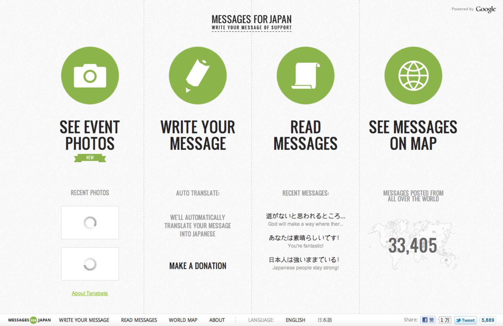 Messages for Japan